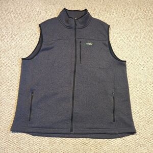 LL Bean Sweater Fleece Vest XXL Tall Gray Full Zip Slightly Fitted Outdoor